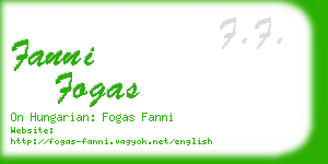 fanni fogas business card